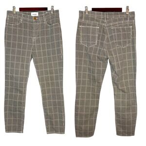 FRAME‎ Le High Skinny Crop Women's Size 29 Gray Window Pane Plaid Stretch Jeans
